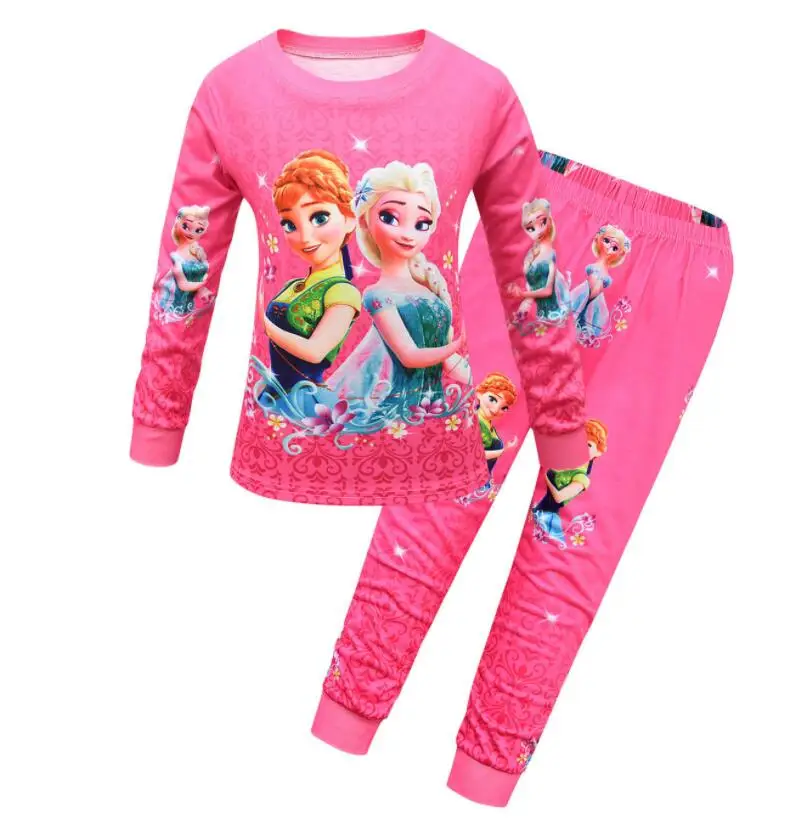 Disney Dievčatá Chlapci Bavlnené Pyžamá sady Cartoon Mrazené batoľa Sleepwear pijamas detská Pyžama vyhovovali deti oblečenie Oblek
