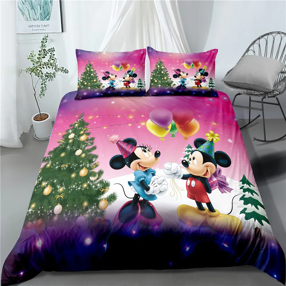 Disney Fialová Kvetinový Minnie Mouse Polyester Perinu obliečky na Vankúše Cumlík Kryt Set pre Chlapcov, Dievčatá Spálňa Decor Twin Jeden