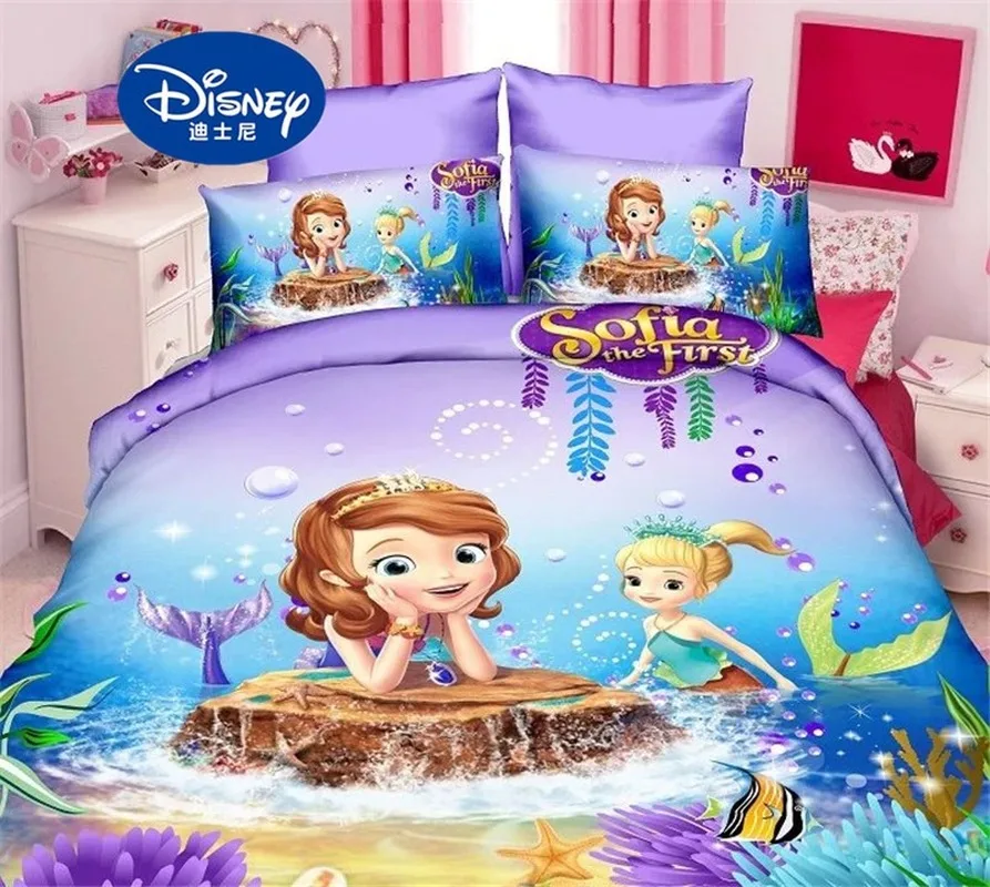 Disney Karikatúry sofia Princess Deti, Dievčatá, posteľná bielizeň Nastaviť Perinu Posteľ List obliečok Twin Jeden 2/3/4 Kusov pre 1,2 m Posteľ