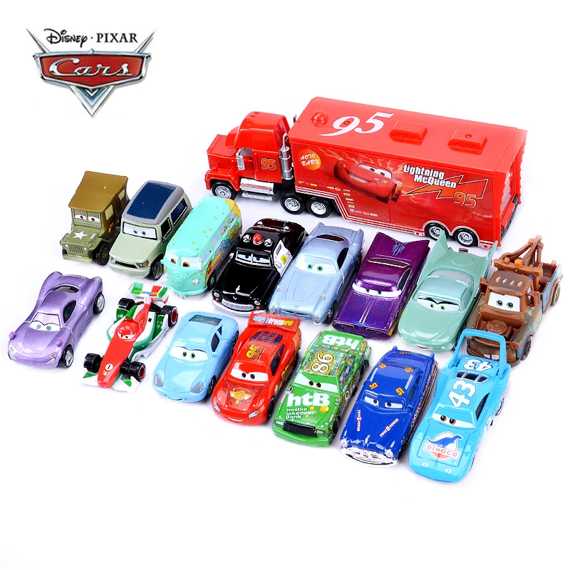 Disney Pixar Cars 2 3 Autíčka Nastaviť Blesk McQueen Mack Strýko Truck Záchranu Zbierky 1:55 Diecast Model Auta Hračka Detí, Darček