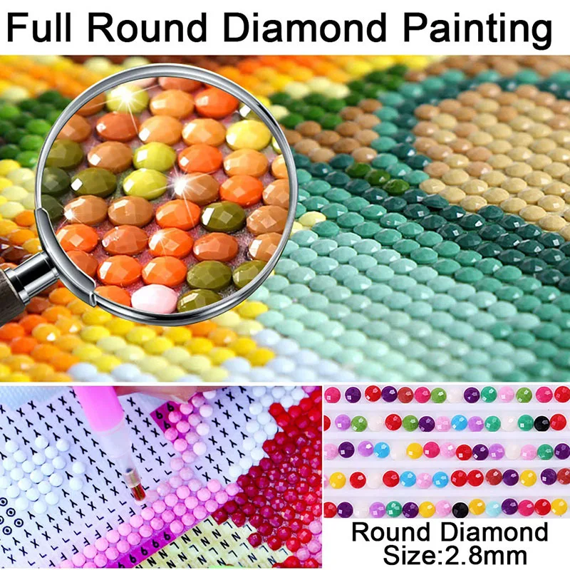 DIY 5D Diamond Maľovanie Aurora Diamond Výšivky Krajiny Cartoon Cross Stitch Kamienkami Plné Kolo Vŕtať Mozaiky Domova