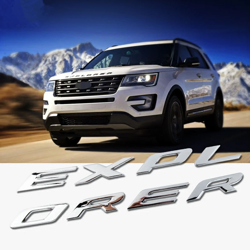 DIY auto 3D EXPLORER Pevné Listy Kapota Znak Chrome Logo Odznak Nálepka Pre Ford Explorer Šport 2011 2012 2013 2016 +