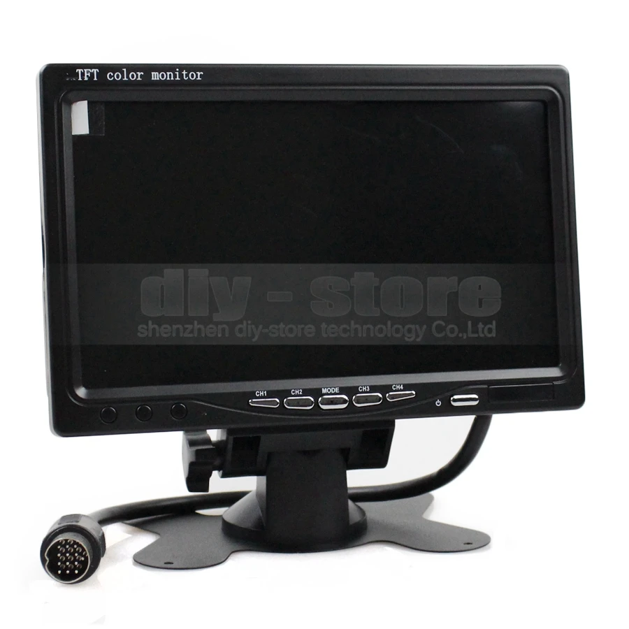 DIYSECUR DC12V-24V 7 Palcový 4 Split Quad LCD Displej Farba Zadné View Monitor na Monitorovanie Systému