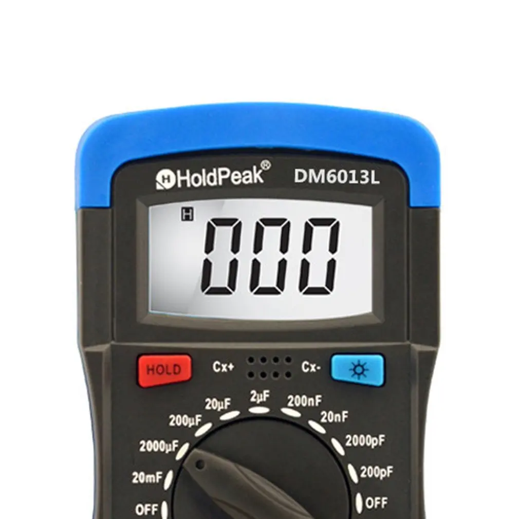 DM6013L Prenosné Prenosné Digitálne Kapacitu Kondenzátora Meter 1999 Počíta Tester 200pF~20mF Údaje Podržte Podsvietenie