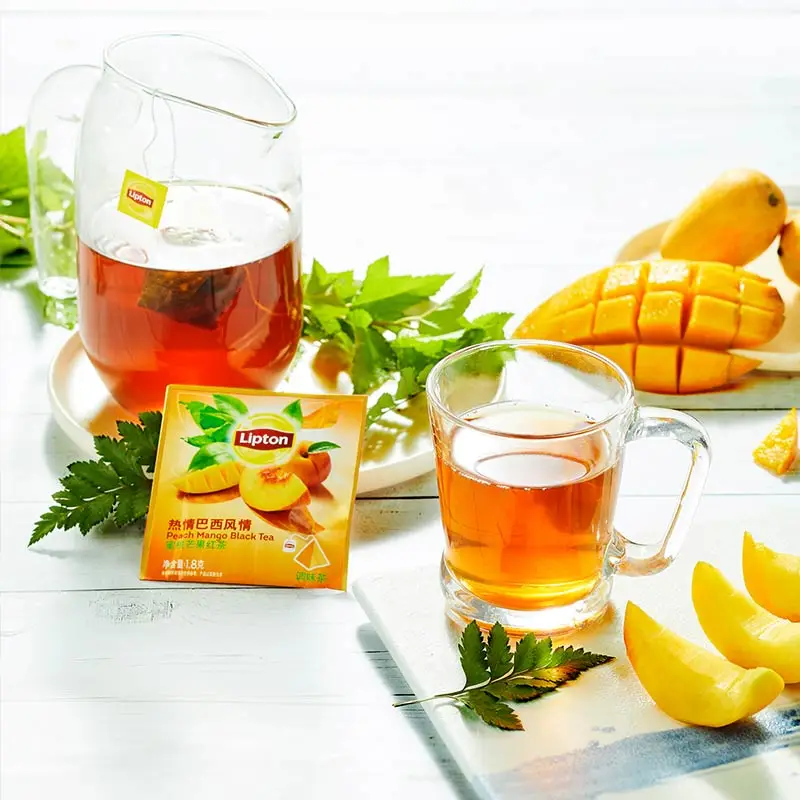 Doprava zdarma 36 g/box Leighton ovocný čaj trojuholník vrecko čaju mango peach čierneho čaju varenie taška čaj.