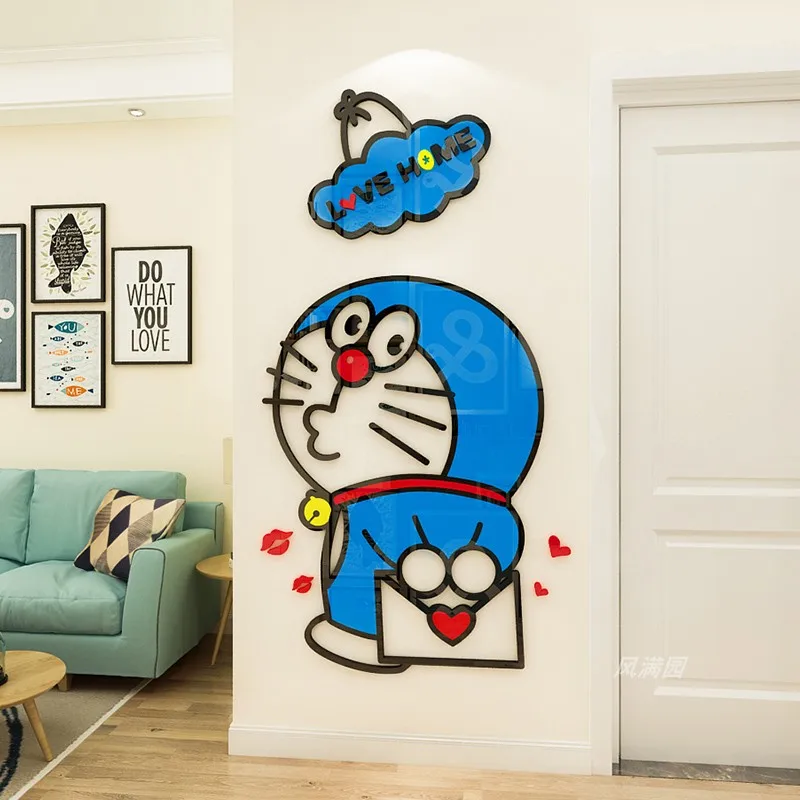 Doraemon hellokitty 3D solid crystal stenu spálne s obývacou izbou triede nálepky kaviareň dekorácie nápady