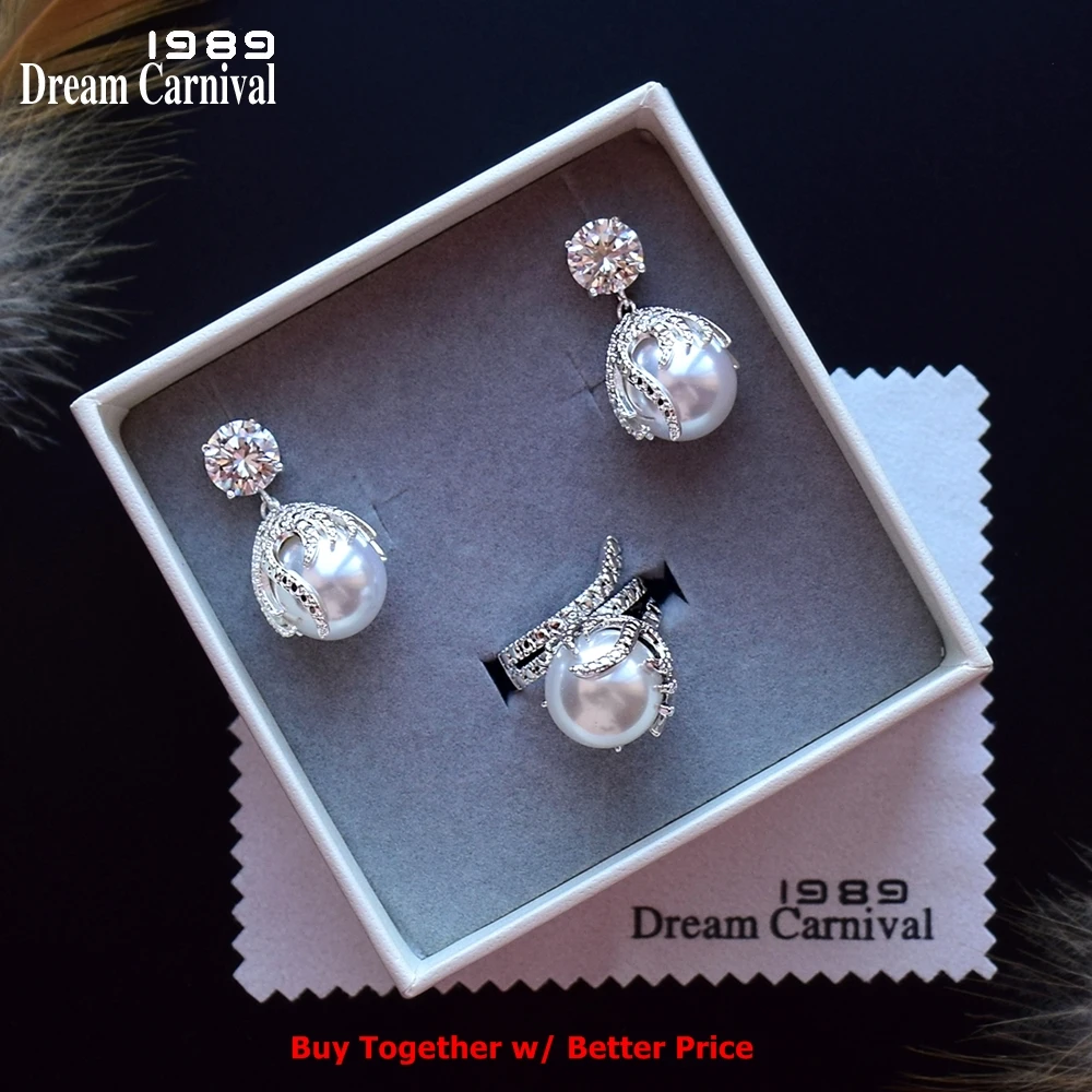 DreamCarnival1989 Deluxe Drop Earings pre Ženy boucle d'oreille femme Ródium Farba Elegantné Visieť Pearl Svadobné Šperky WE4030
