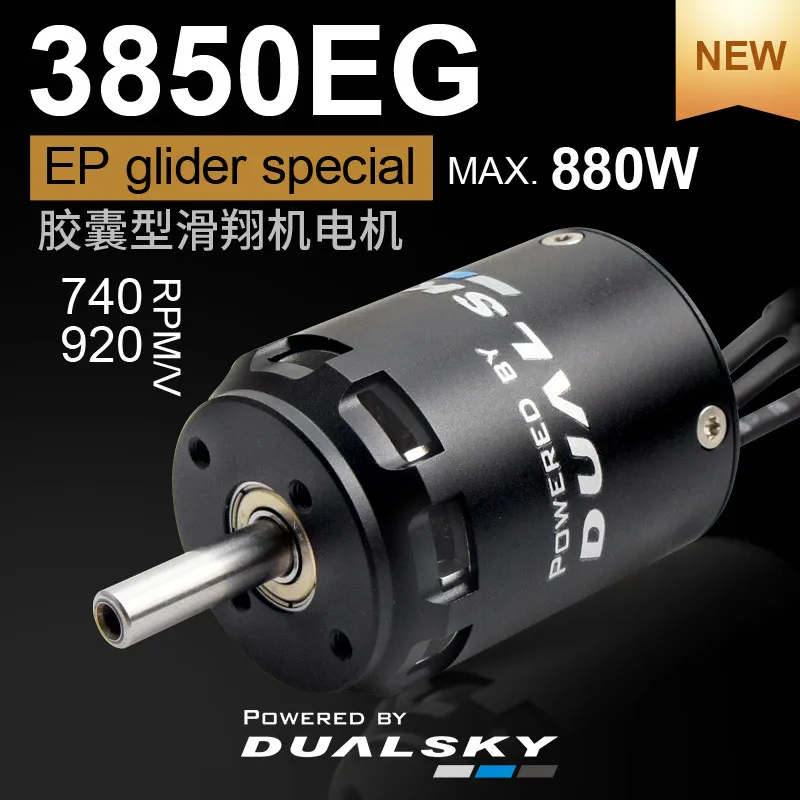 Dualsky XM3850EG Vhodné pre klzáky s hmotnosťou 2400g-3000g