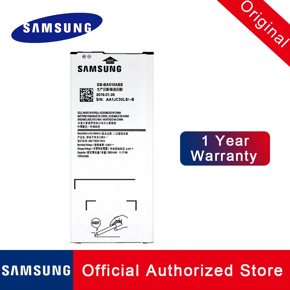 EB-BA510ABE Pre Samsung Galaxy A5 A5100 A510F 2016 Edition Nové Originálne Náhradné Batérie kontakty batérie akku 2900MAH +sledovania č.