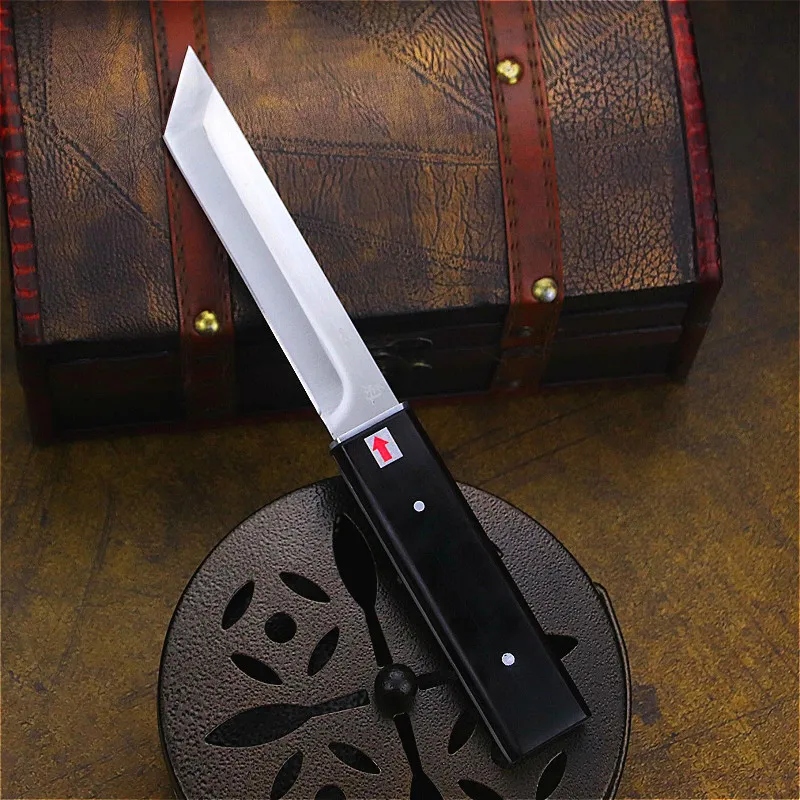 Eben Japonský samuraj D2 ocele rovný nôž, vonkajší taktický nôž, camping self-defense nôž, vonkajší nôž rescue