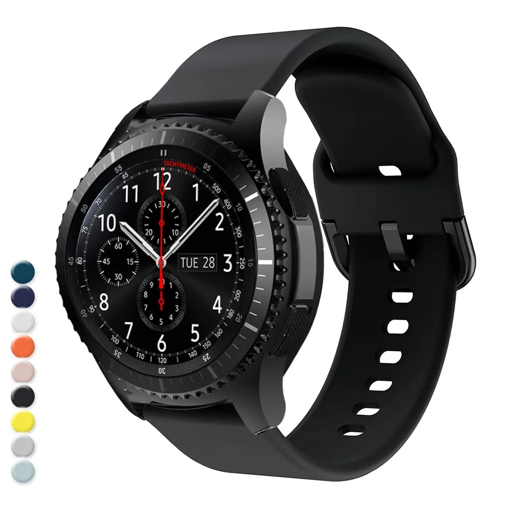 EiEuuk 22 mm Mäkké Silikónové Jednoduché Uchytenie hodinkám Výmena za Galaxy Sledovať 46 mm/Výstroj S3 Frontier/Classic Smartwatch