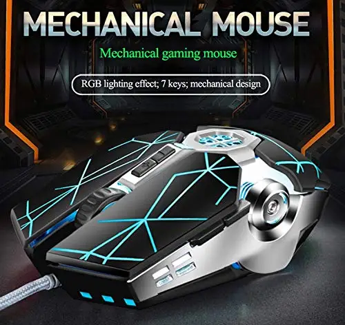 Elektronika Q7 Herných Myší, 7 Tlačidiel, USB Káblové Hráč Myši Profesionálnych Optických Myší Nastaviteľné 4000 DPI Biela Strieborná