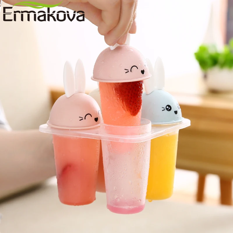 ERMAKOVA Ice Pop Formy Opakovane Popsicle Formy Plastové Ice Cream Popsicle Formy Maker Popsicle Ice Cream Držiak Zásobník