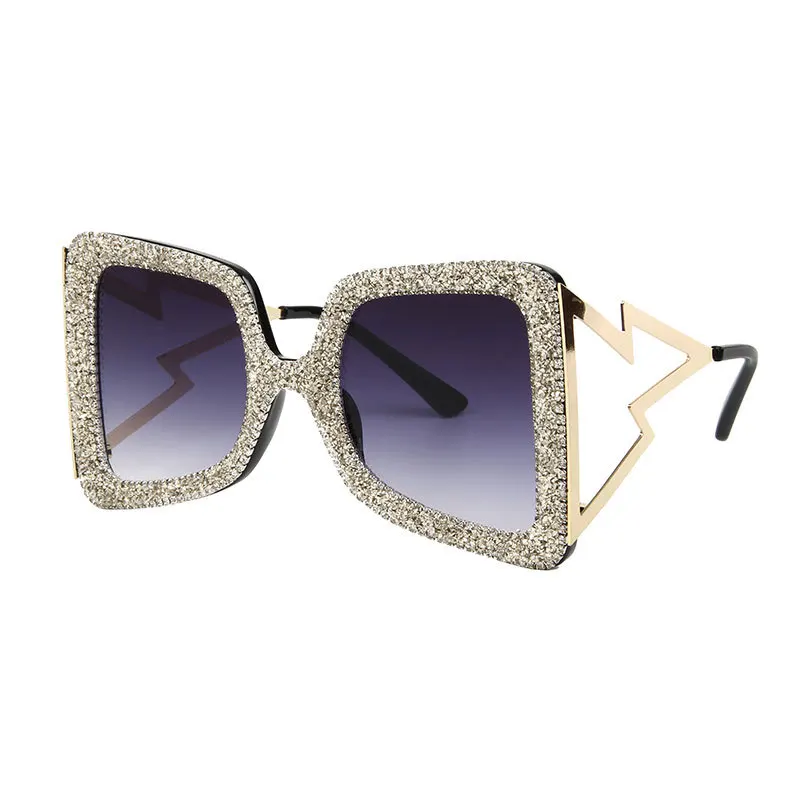 Fashion Square Diamond Crystal slnečné Okuliare Ženy, Luxusné Drahokamu Nadrozmerné Odtiene pre Mužov Retro Okuliare UV400 gafas de sol