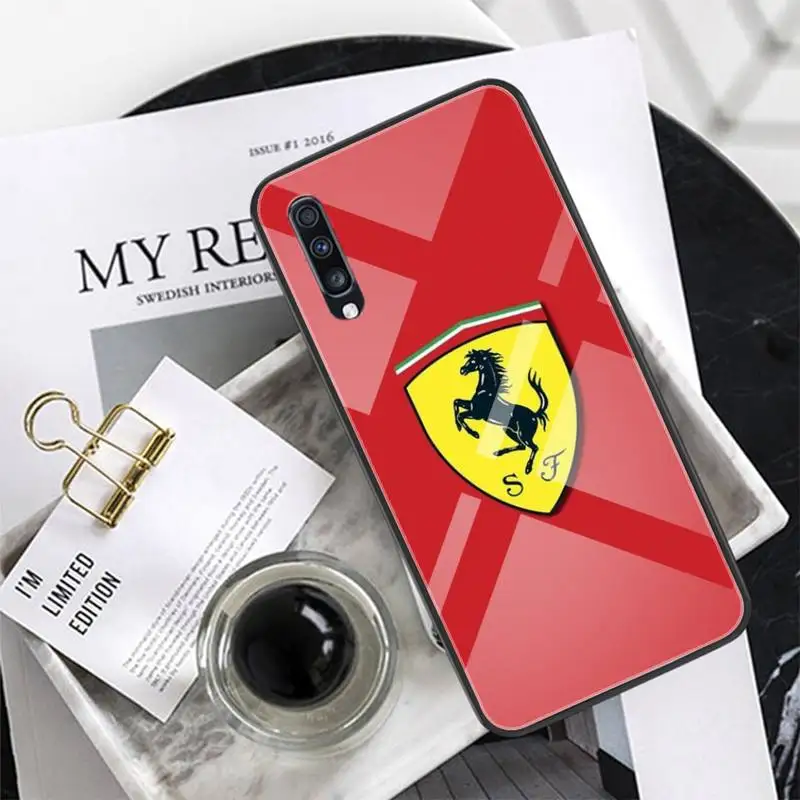 Ferrari logo Luxusné Jedinečný Telefón Prípade Tvrdeného Skla Pre Xiao 8SE 6 8lite MIX2S Poznámka 3 Redmi Poznámka 7 5 4 Redmi 6A 5Plus 4X