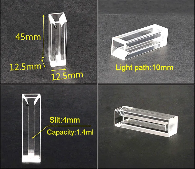 Fluorescenčné Quartz Absorpcie Buniek 1.4 ml Micro Quartz Jej Rozrezal 4 mm 1400 ul Pre Malvin Zrnitosť Experiment 1 / PK