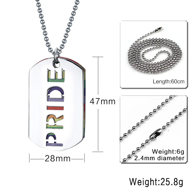 FXM B38 oceľový náhrdelník hot predávať populárny jeden oceľ materiál muž Rainbow tvar milenca darček pride