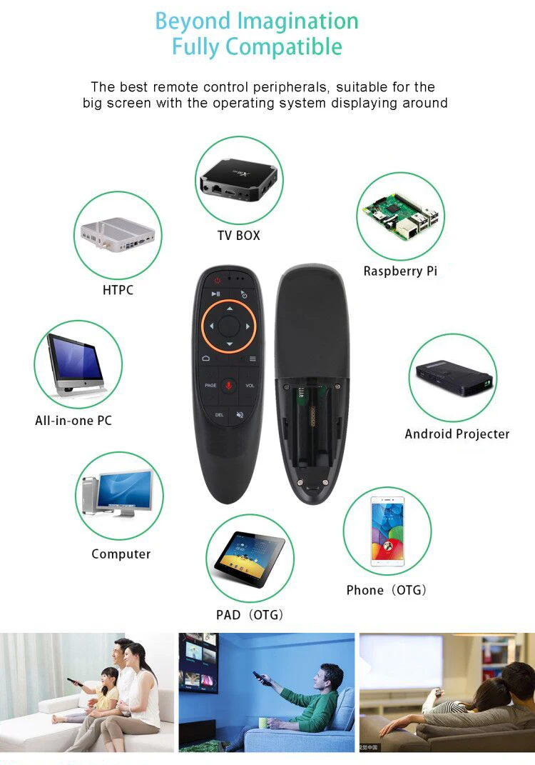 G10 Vzduchu Myš 2,4 GHz Bezdrôtový Hlas, Diaľkové Ovládanie IR Vzdelávania 6-os Gyroskop Podporu Asistent Google Voice Search Pre TV BOX