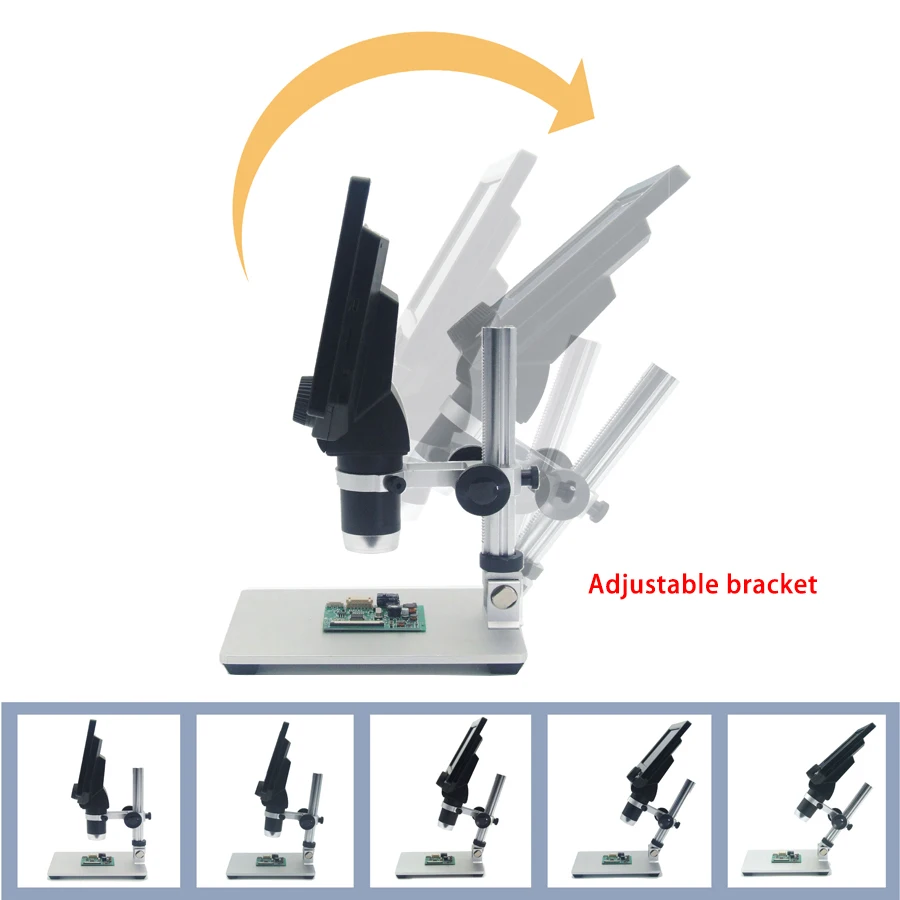 G1200 1-1200X HD digitálny mikroskop Video Mikroskopom 12MPX 7-Palcový Farebný Displej LCD Displej Kontinuálne Zosilnenie zväčšovacie sklo