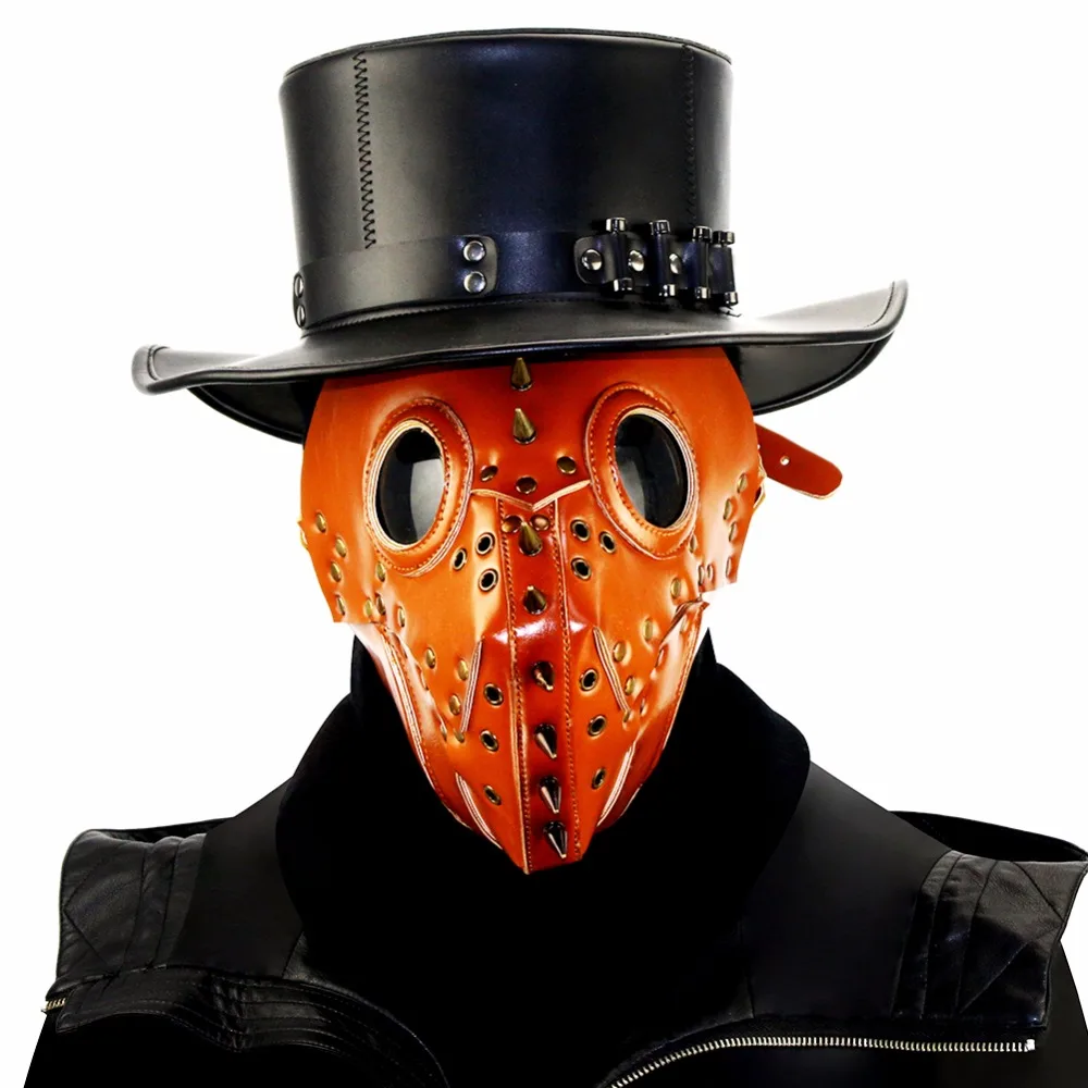 GEARDUKE Halloween Retro Hnedé PU Maska Cosplay Steampunk Mor Lekár Diabol Maska Klubu Strany Kostým, Rekvizity Príslušenstvo