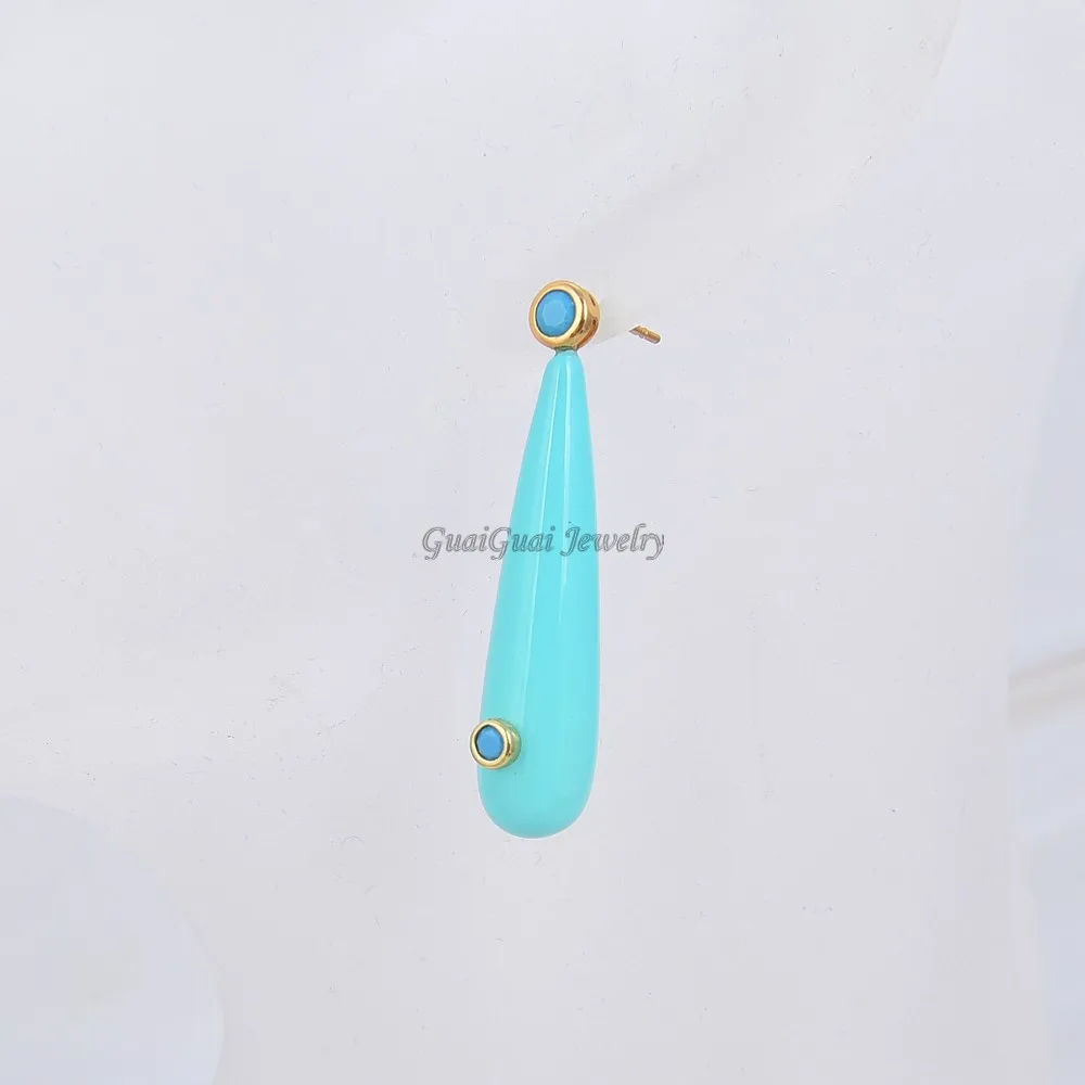 GG Šperky Prírodné Shell Modré Crystal CZ Turquoises Modrá Shell Stud Náušnice Roztomilý Pre Ženy Lady Módne Šperky Darček