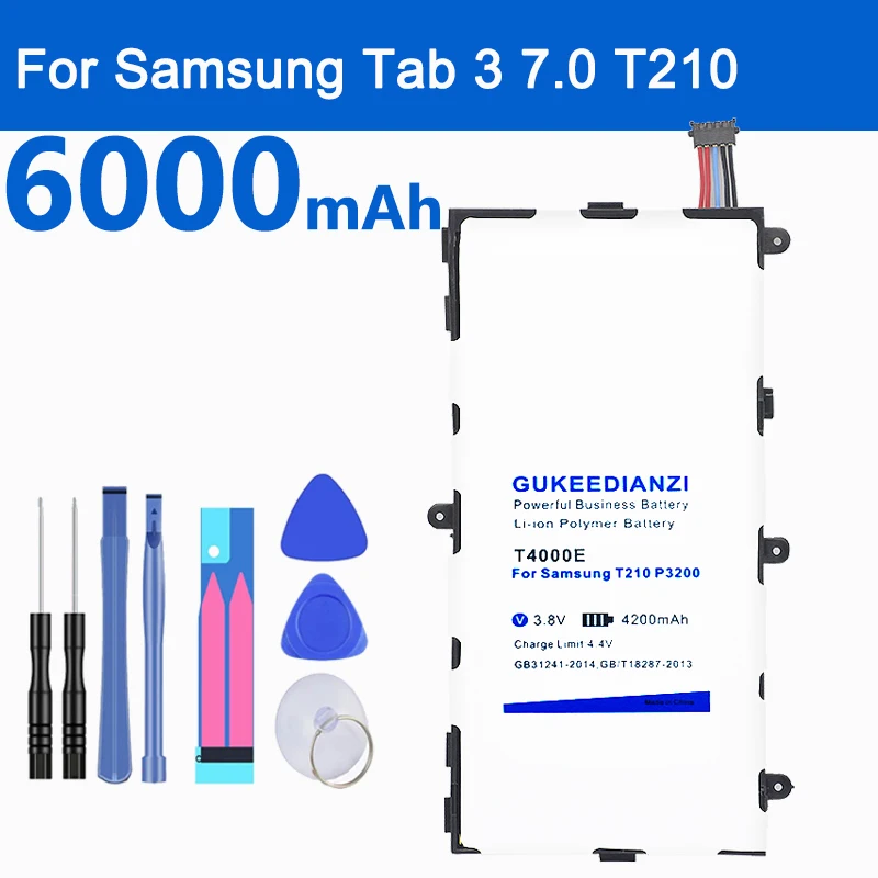 GUKEEDIANZI T4000E 6000mAh Batéria Pre Samsung Galaxy Tab 3 7.0 SM T210 T211 T215 GT P3210 P3200 Lítium Tablet PC Batérie