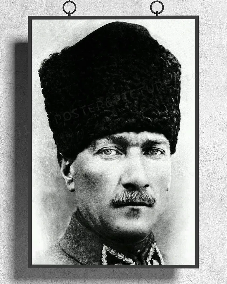 H001 Mustafa Kemal Atatürk Revolučný Prezident Turecka, Stena Nálepky Hodvábny obrázok Plagátu Domáce Dekorácie