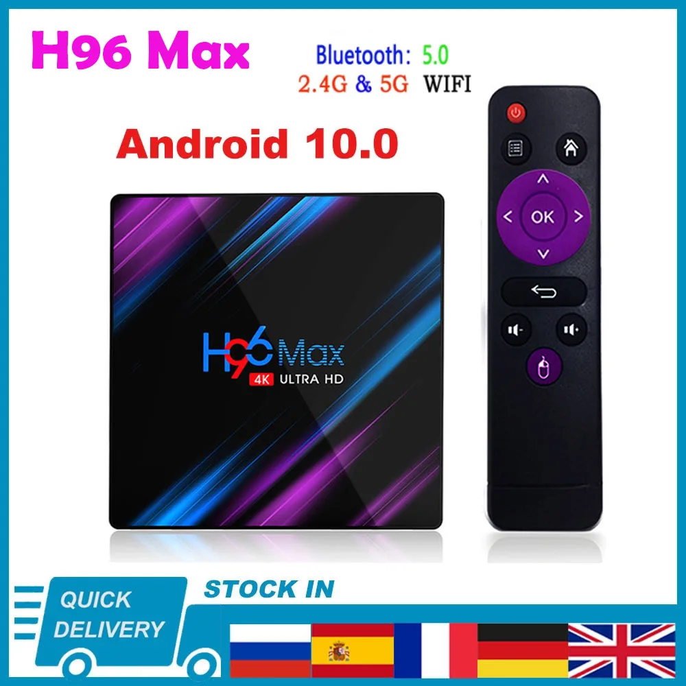 H96MAX RK3318 Android 10.0 Smart TV Box 2.4 G 5G Dual Wifi BT4.0 H96 Max 4 GB 64 GB Media Player Google Voice Diaľkové Android TVBOX