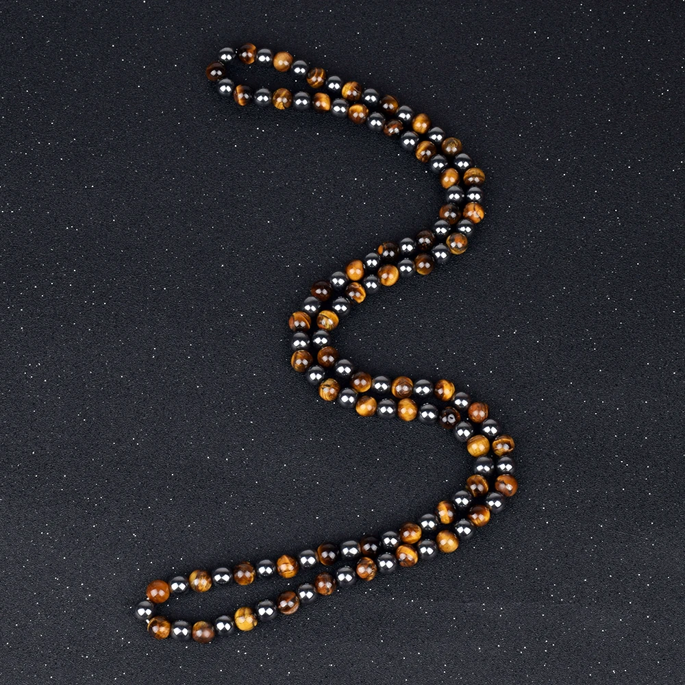 Hematite Tigrie Oko Perlové Náhrdelníky Muži Móda Prírodného Kameňa Náhrdelníky Ženy na Magnetické Ochranu Zdravia, Ručne vyrábané Šperky