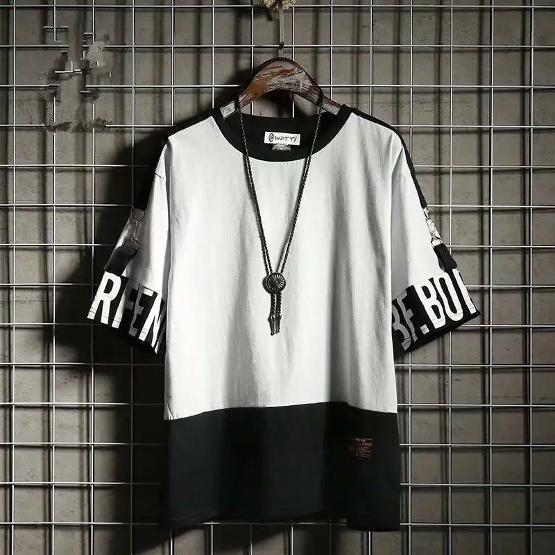 Hip Hop Mužov Tričko Letné Voľné Módne Bežné Streetwear Polovičný Rukáv pánske T-shirt Príliv Harajuku
