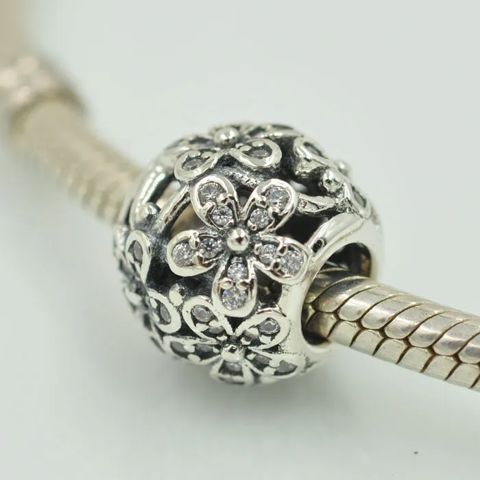 Hodí Pandora Prívesky Náramok 925 Sterling Silver Bling Oslňujúci Daisy Kvetinové Kúzlo Korálky DIY Módne Strieborné Šperky Charmlead