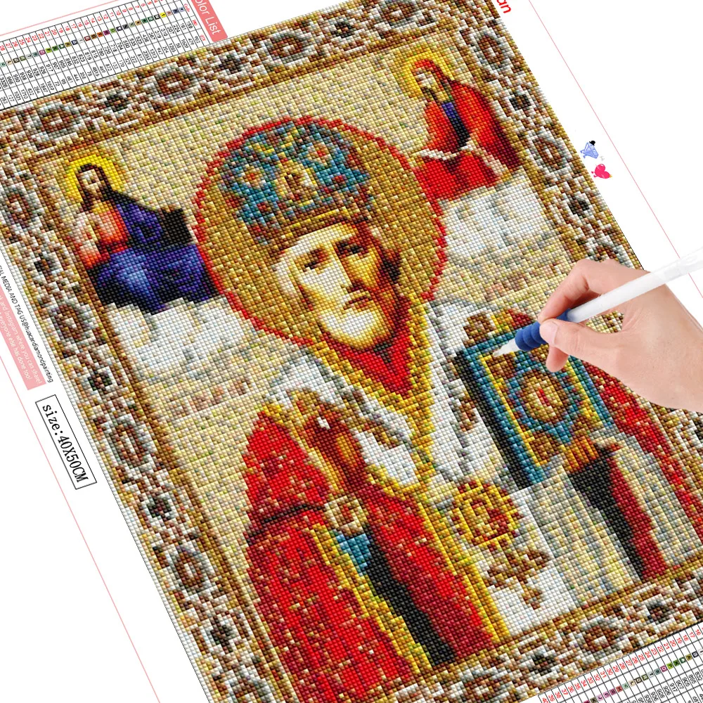 HUACAN Diamond Maľovanie Cross Stitch Ikonu Náboženstvo Plné Námestie Diamond Mozaiky Madonna DIY Faraóna Drahokamu Výzdoba Domov