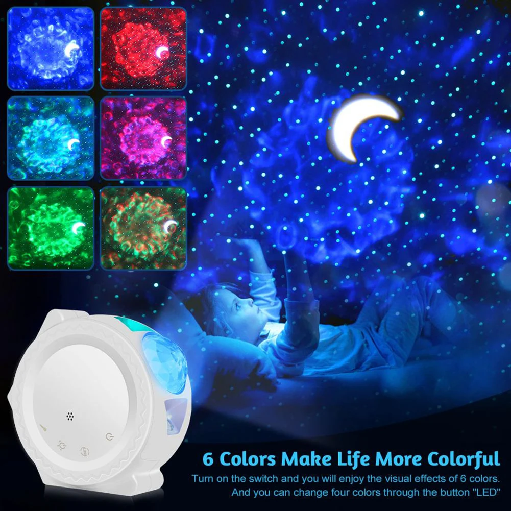Hviezda Mesiaca Sky LED Projektor Svetlo Dieťa, Spálne, Diaľkové Ovládanie, USB, Nočné Lampy Dropshipping
