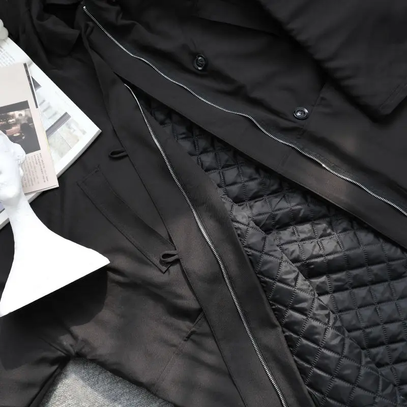 IEFB jeseň zima hrubé kapucňou veľká veľkosť bavlna čalúnená oblečenie pre mužov 2020 módne janpanese streetwear nadrozmerná dlhá srsť 4651