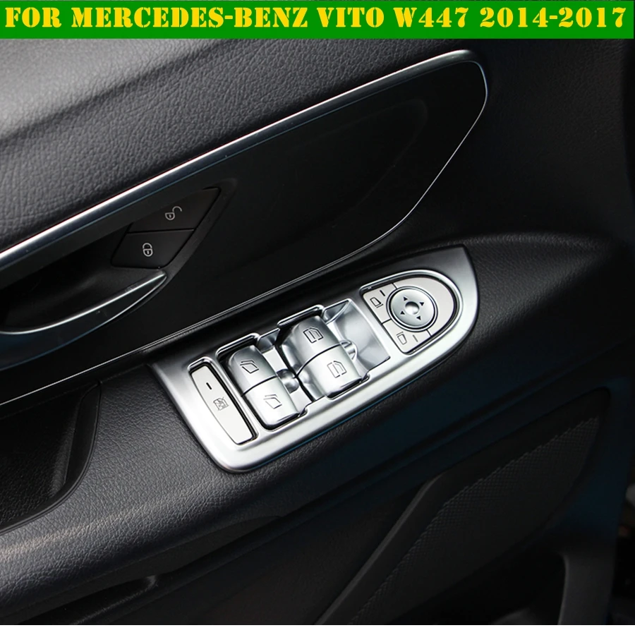 Interiér Pre Mercedes-Benz Vito W447 - 2018 Vo Vnútri Dverí Rukoväť Panel Nálepky Surround Okno Výťah Spínač Kryt Výbava