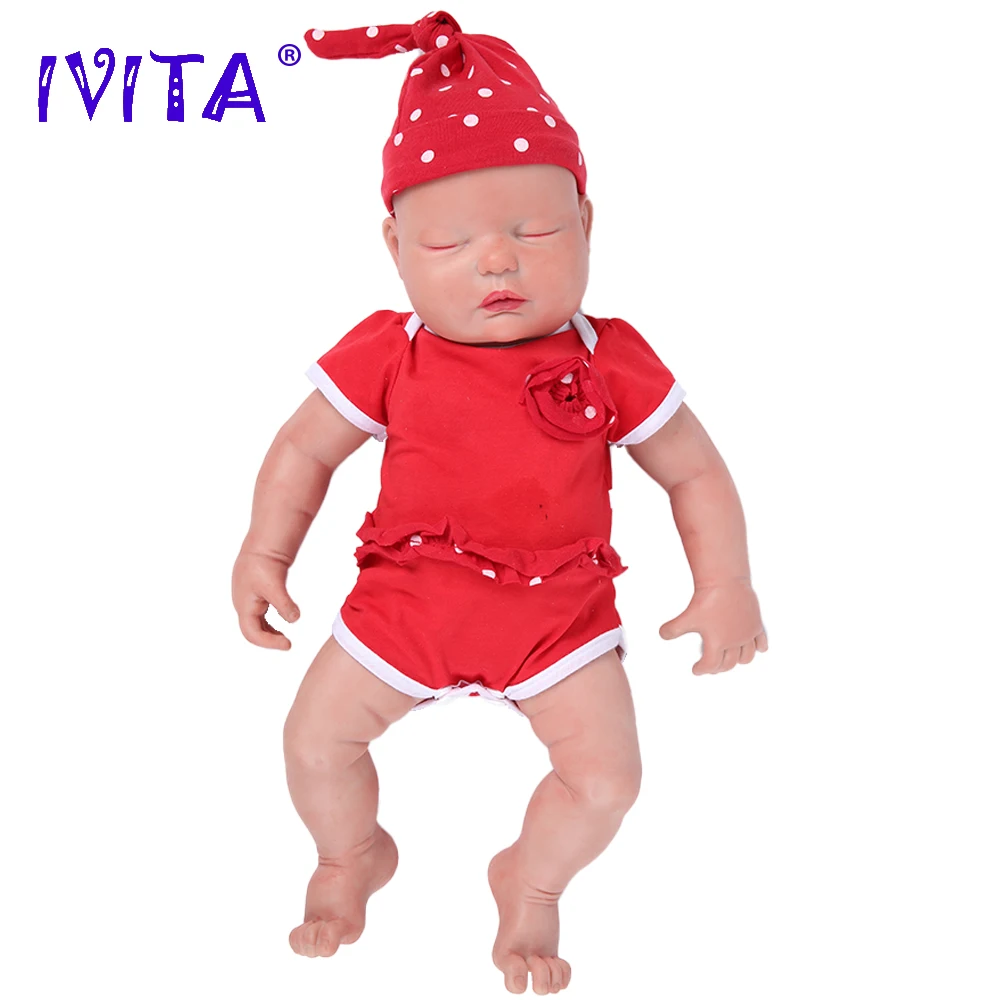 IVITA WG1510 47 cm, 3.7 kg Hot Predaj Dvojičky Oči Zatvorené celého Tela Silikónové Reborn Bebe Bábiky Nažive Brinquedos pre Dievčatá, Hračky pre deti