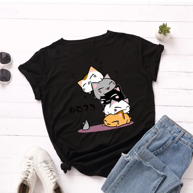Japonsko Hra Neko Atsume T-Shirt Kostým Anime-Krátke rukávy Roztomilé mačka dvore tričko Fashion Muži Ženy Tees