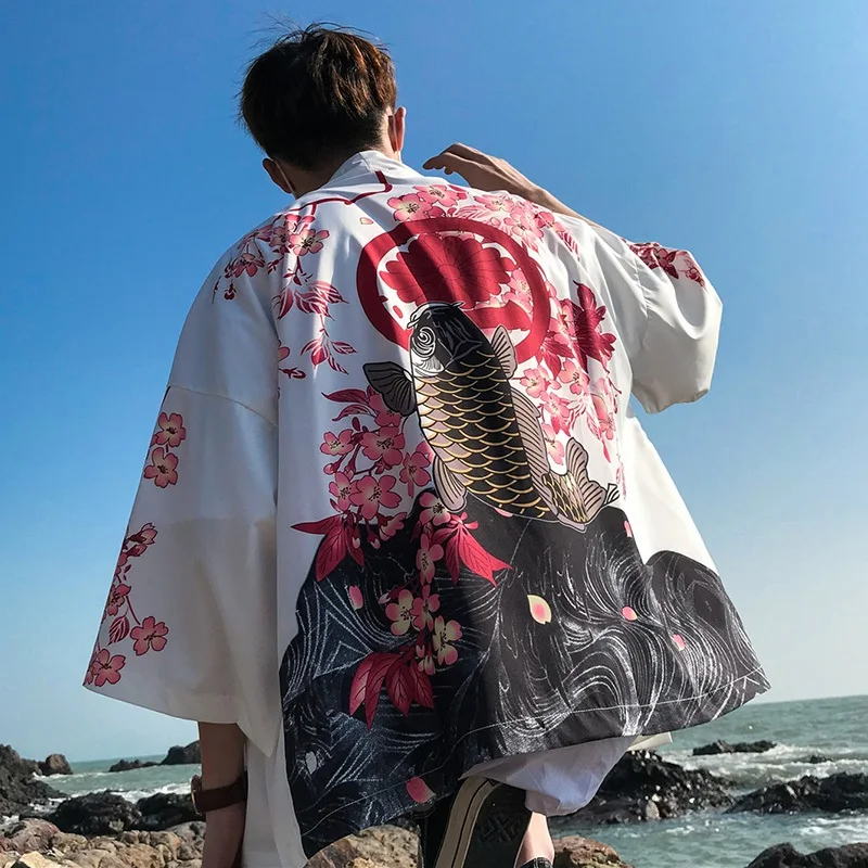 Japonské Kimono Cardigan Mužov Haori Yukata Muž Samuraj Kostým Oblečenie Kimono Jacket Mens Kimono Tričko Yukata Haori