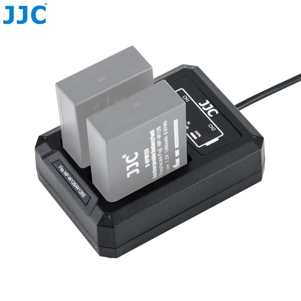 JJC USB Duálna Nabíjačka pre Fujifilm X100V X-T200 X-A7 XT3 X100F X-Pro2 XT30 XT20 XT10 NP-W126 NP-W126S Nahrádza BC-W126S