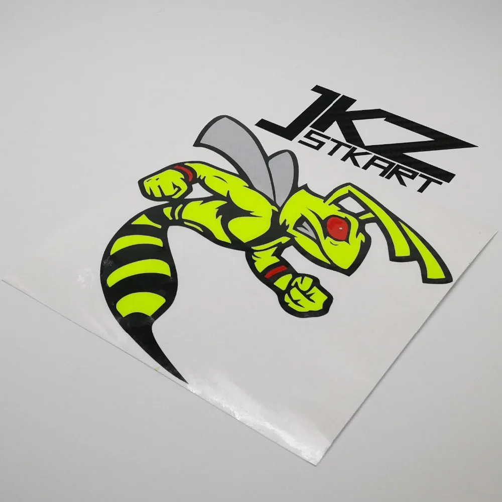 JKZ STKART Cartoon Angry Super Bee D Vinyl vysekávané Multi-layer Nálepky, Nálepky ATV motorku Truck Prilba Zdobené Nálepky