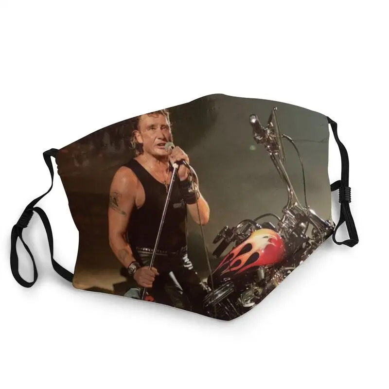Johnny Hallyday Motocykel Maska Prachotesný Umývateľný Francúzsky Spevák Rock Tváre, Maska, Ochranný Kryt Pre Dospelých Respirátor Úst Utlmiť