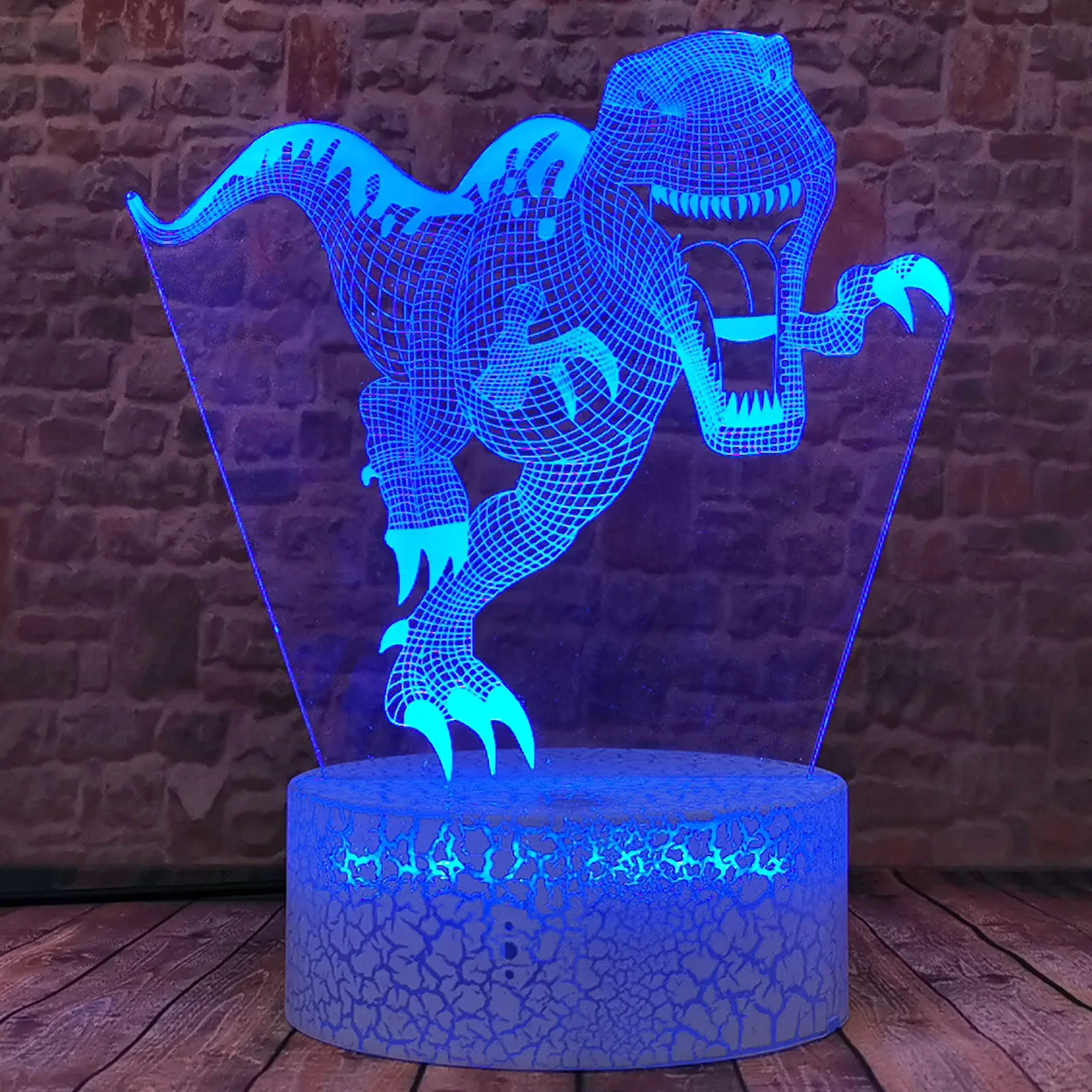 Jurský Svete Tyrannosaurus Rex Známky 3D Hra LED Nočné Svetlo 7 Farieb Zmeniť Dotyk Náladu Lampa Umenie Domova Chlapci Drop shipping