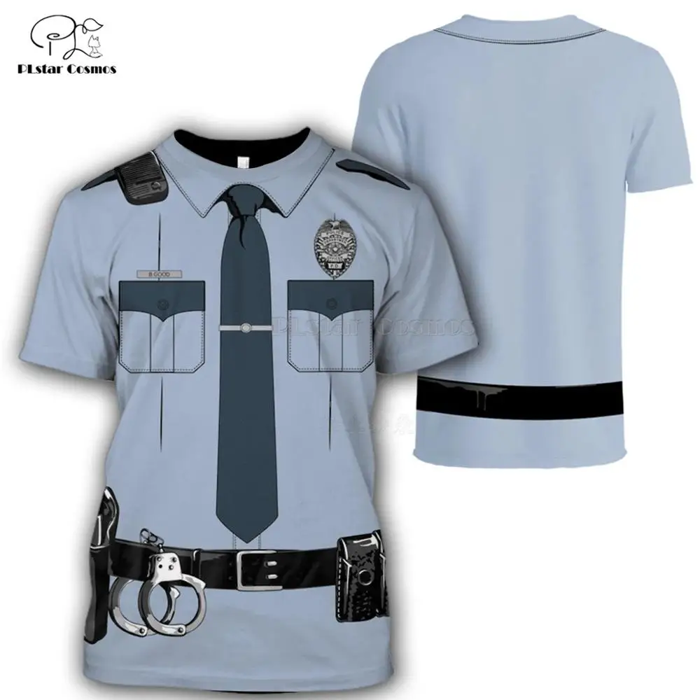 Kapitán Kostým Väzeň Smoking Tee Muž Kovboj Pirát Klaun Pilot Jednotné, Polícia Karneval Ženy muži Halloween Cosplay T-Shirts