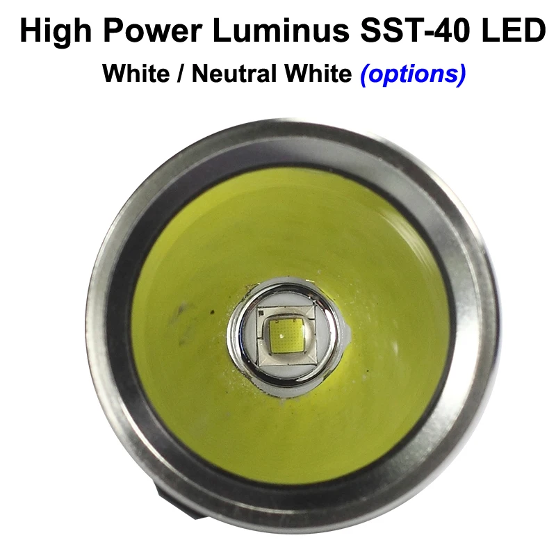 KDIY KF8 Luminus SST-40 1600 Lúmenov 6-Režim LED Baterka - Sivá ( 1 x 18650 )