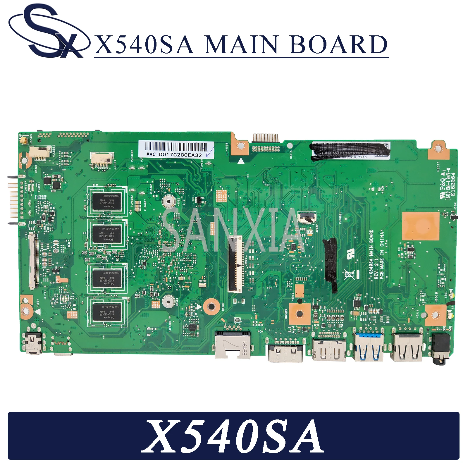 KEFU X540SA Notebook základná doska pre ASUS VivoBook X540SA X540SAA pôvodnej doske 4 GB-RAM, CPU N3050