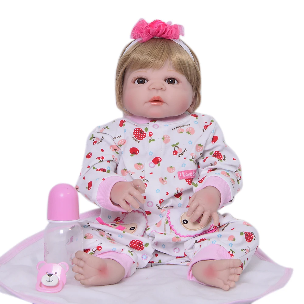 KEIUMI Krásne 57CM Reborn Baby Doll celého Tela Silikónové Realisticky Módne Dieťa Dievča Bábiku Pre Deti Darček k Narodeninám Kid Hry Hračka