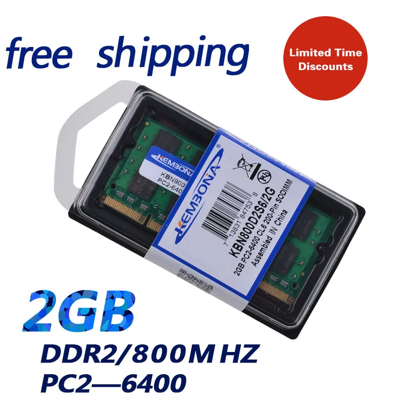 KEMBONA Úplne Nové Zapečatené DDR2 800 Mhz 2 GB PC2 6400 2GB 200pin (pre všetky doske), notebook RAM Pamäť / Doprava Zadarmo!!!