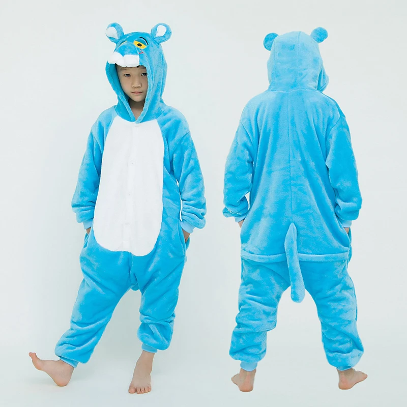 Kigurumi Deti Flanelové Pyžamo Deti Zimné Sleepwear Chlapci Onesies Dievčenské Pyžamo Sady Jednorožec Tiger Panda Zvierat Pyžama