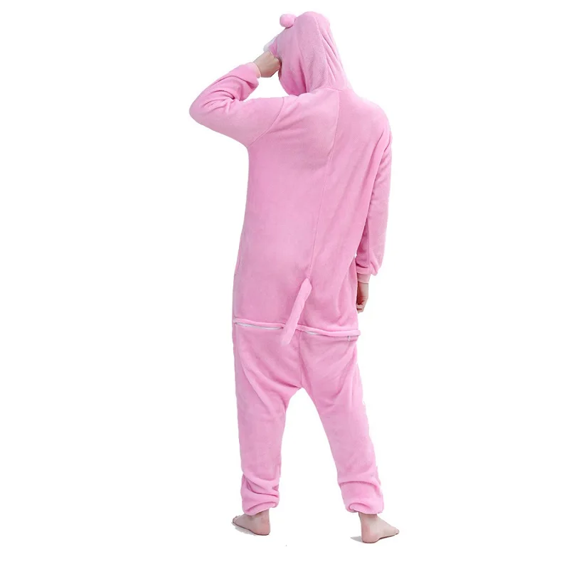 Kigurumi Roztomilý Pink Panther Onesie S Dlhým Rukávom S Kapucňou Ženy Zvierat Oblečenie Pre Voľný Čas Onesies Pre Dospelých