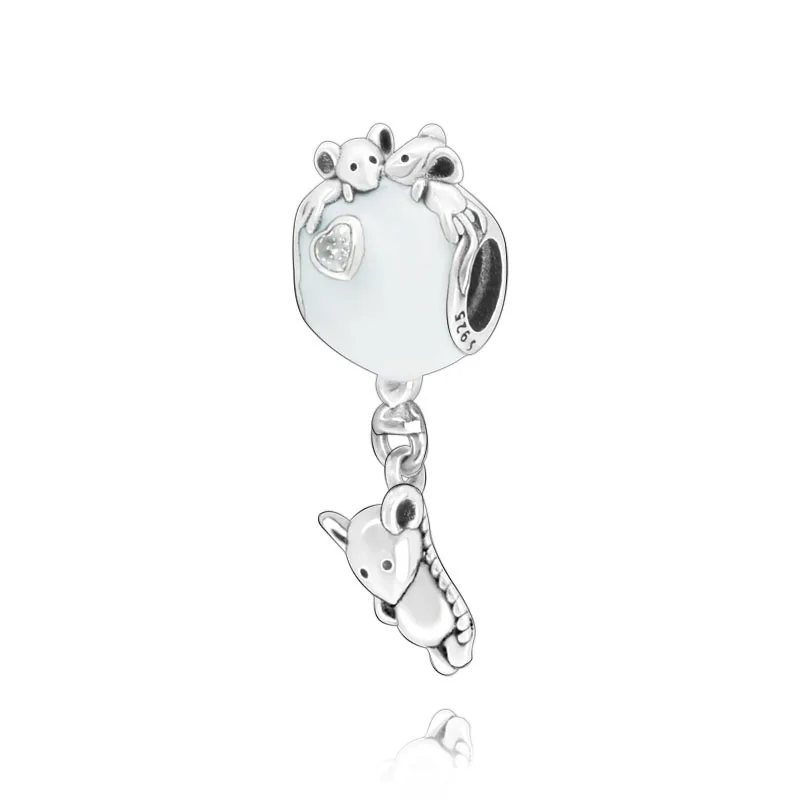 Klasické 925 Sterling Silver Korálky Myši Slon Bear & Balón Visieť Charms fit Pôvodné Európske Náramky Ženy DIY Šperky